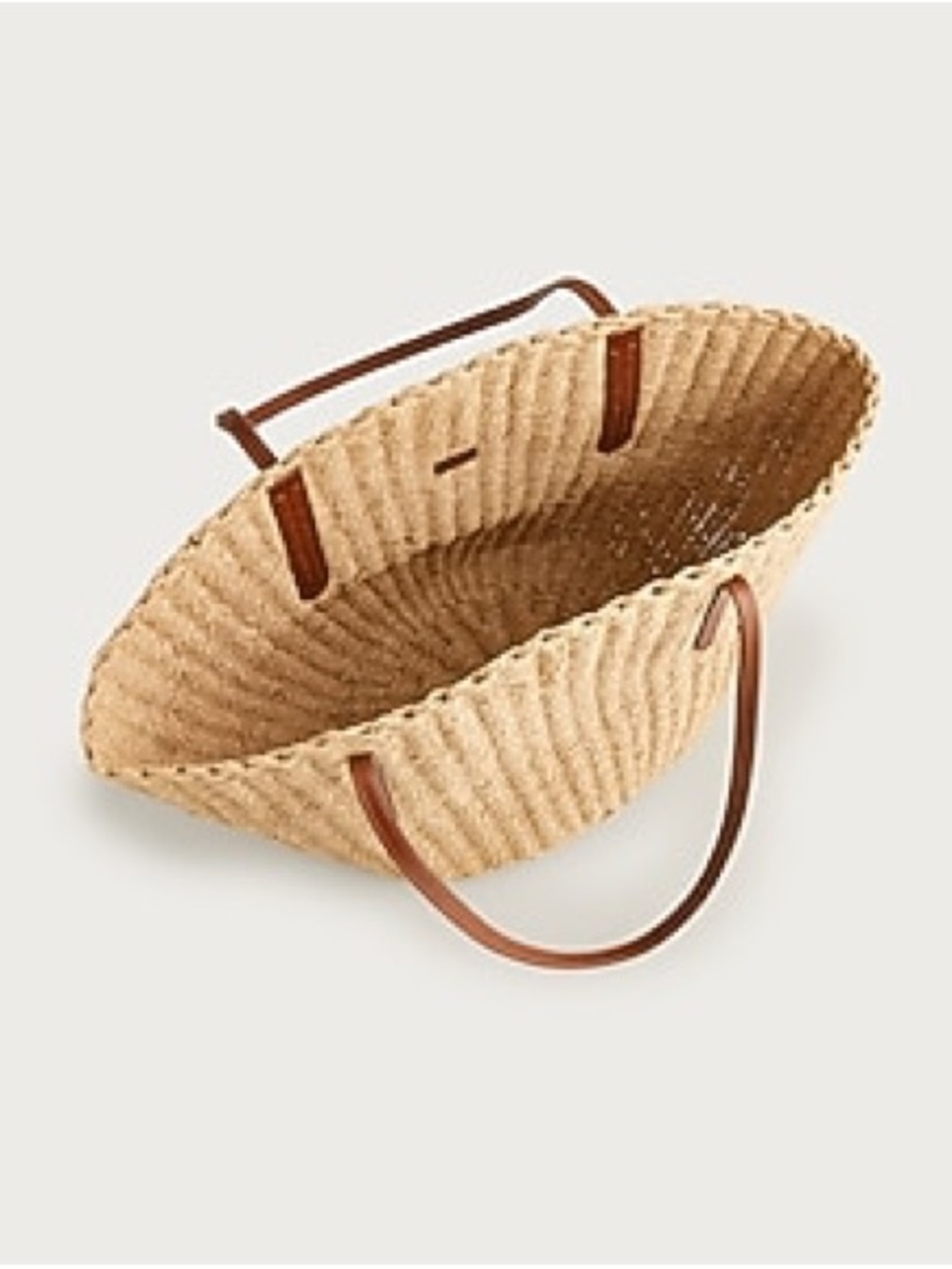 J Jill Woven Straw Tote Leather Strap Beach Bag Market Boho Large - Picture 7 of 11